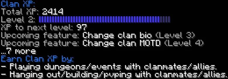 Clan XP view